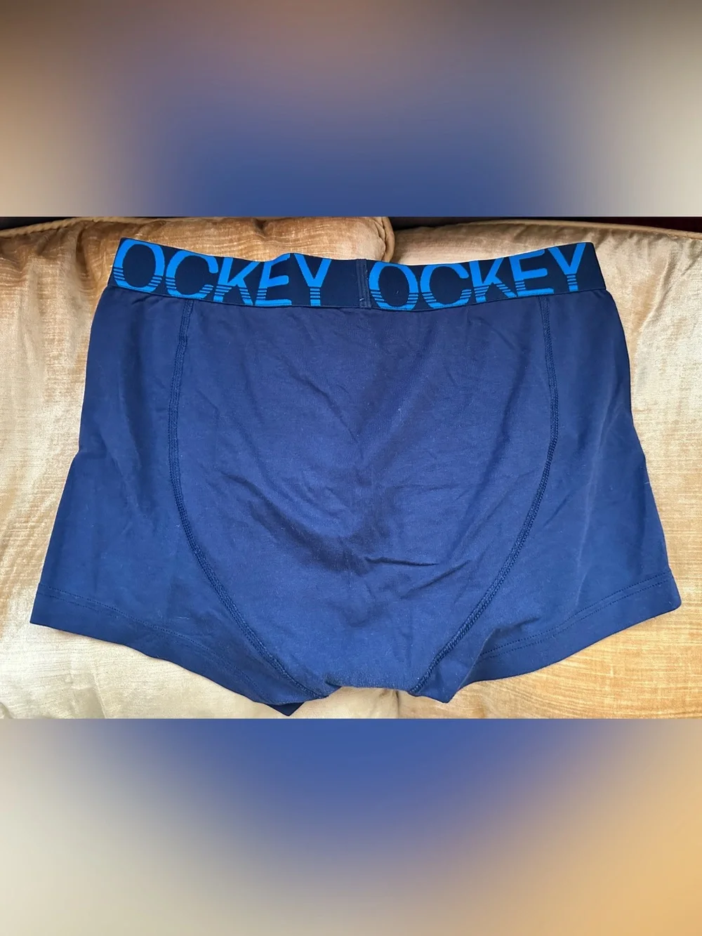 Jockey Navy Boxer Briefs with Blue Logo Waistband